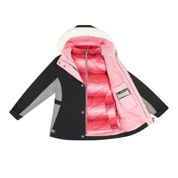 *ZeroXPosur Jacket 3 in 1 System 7/8 Hooded Black Pink Water Resist All Season - Picture 3 of 13